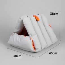 三角貓狗窩 可變形, 高階淺灰 橙色, 1個