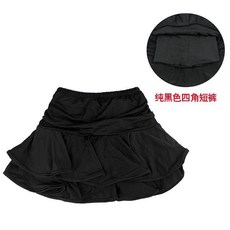兒童拉丁舞蹈服半身裙 黑色附安全褲