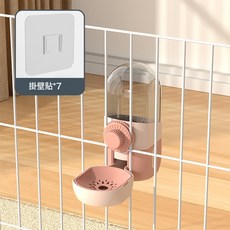 寵物懸掛式喂水餵食器貓狗掛籠子自動續糧喝水神器寵物用品批發, 1個, 粉色喂水:1個, 1L