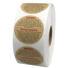 蠟燭警告標語貼紙 危險標示 DIY蠟燭 燭芯 SC0018, 1個, 1#牛皮色(1枚)