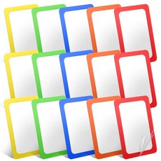 아동용 작은 거울 15개 16.3 x 10.4cm(6.3 4.1인치) 깨지지 않는 비산 방지 공예용 사각형 원형 모서리 양면 유치원 얼굴 표정 교실 DIY 작업장 사무실 캐비, 아동용 작은 거울 15개, 16.3 x 10.4cm(6