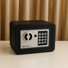 아이스타 미니금고 DS3000 모서리 라운드형. AA건전지 4개 포함, 1개, 블랙