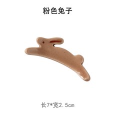 日本製 瀨戶燒 手作 粗陶 筷架子 月兔造型 筷枕 箸置, 1個, 粉色兔子 筷架