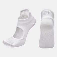 NicoFun 愛定做 露腳趾運動襪 - 防滑瑜伽五指襪，適用於皮拉提斯、空中瑜伽 - 灰色女襪 (2雙入)