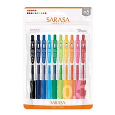 ZEBRA 斑馬牌 Sarasa clip環保鋼珠筆 0.5mm 10色組, 1個, 混色