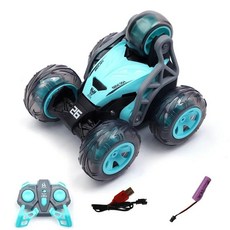RC 자동차 360 스턴트 5 휠 덤프 트럭 고속 등산 버기 Eletric 차량 원격 제어 장난감 2.4G 선물, blue PRO