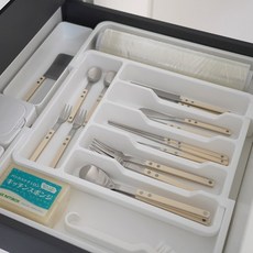 살림을 더하다 빅 8칸형 길이조절 수저정리함, 1개