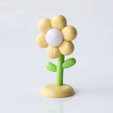 DIU 創意可愛DIY小檯燈桌面迷你花型擺件小夜燈兒童發光玩具夜市, 1個, 37黃色