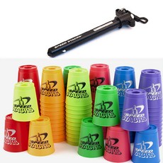 스피드 스택스 스탠다드 컵쌓기(12개입) + 퀵홀더 스태킹 공인 게임 놀이 체육교구 학교체육, 핑크+퀵홀더, 1개