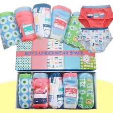 키즈러브 남아용 순면 삼각팬티 액션면 5종세트