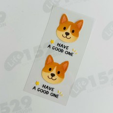 防水水晶貼 動物系列 貓貓狗狗風 卡哇伊, 1個, 狗狗D