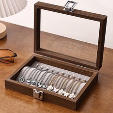 비녀보관함 비녀 원목 복고풍 주얼리 레트로 엔틱 F3, 1개, 호두색 소형 그레이 목걸이 상자