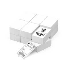 MUNBYN X6 프린터 라벨 접착 우편 다이렉트 패키지용 등급 상업용 팬폴드 핑크 영구, 4x6x6000, White