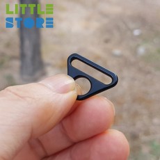 리틀스토어 원형 삼각링 20mm 블랙 무광 고리 가방연결고리 핸드메이드 부자재 텐트 타프 스크린 용품, 블랙무광 20mm, 1개