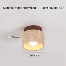 현대적인 석재 트래버틴 천장 램프 침실 복도 매립형 현관 계단 실내 조명기구 장식, A, neutral light