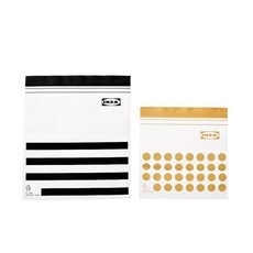 [당일출고] 1+1 이케아 지퍼백 (블랙 중형 60P + 옐로우 소형 60P) 총 120P, 중(M), 60개입, 2개