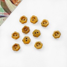 헤세드 (NEW) 11.5mm 꽃모양 우드단추 나무단추, 우드, 10개
