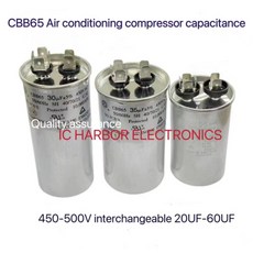 범용 에어컨 압축기 시동 캐패시터 CBB65 CBB65A 20-90UF 450-500V 품질 보증, 1) 20uf 4 2pins, 1개