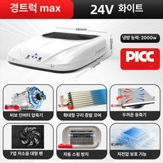 일체형 무시동에어컨 트럭 화물차 에어컨 24v 가변 24V 무시동, 24V 라이트트럭 맥스 화이트