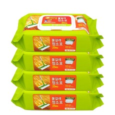 토탈하우스 Floor Cloths 물걸레청소포 고급형 대형 38X20cm 25매 (7172), 4개