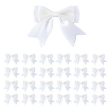 고급 완성 리본 선물 포장 리본 완제품 장식 7cm, 25개, 화이트