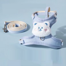 강아지 리드줄 멜빵 견인로프, 푸른 색