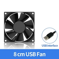 LDPCSJ USB 냉각 팬 8CM/12CM/14CM 800-1800RPM 포트 전원 공급 장치 데스크탑 컴퓨터 사용 가능, 01 Black, 01 없음 RGB, 02 USB-8CM