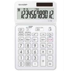 샤프 일반용계산기 EL-VN82 각도조절 디스플레이 검수 TAX GT 메모리 루트 계산 지원, 화이트, 1개
