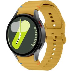 삼성 호환 갤럭시 워치 7 밴드 40mm 44mm와 호환되는 실리콘 스포츠 6 5 4 FE 44mm 남성용, Yellow