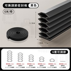 最新爆款門縫隔音條門窗密封條門縫條窗戶隔音條門框密封條門縫擋擋門縫門縫窗戶密封條門縫密封條振風, 1個, 黑色【6米/卷】