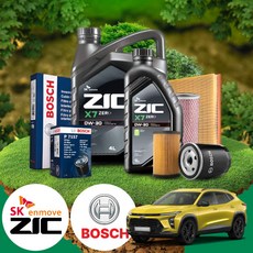 쉐보레 스타크래프트밴 가솔린 엔진오일필터 세트 지크 X7 제로 0W30