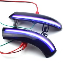 흐르는 물 깜박이 사이드 미러 표시기 VW 골프 5 GTI Jetta MK5 Passat B5.5 B6 Sharan 용 LED 동적 회전 신호등, Blue-Yellow