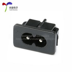 8字插座 八字插座 2.5A 250VAC AC電源插座 雙孔連接器, 1個