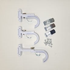 커블 플라스틱 커튼봉 조절브라켓, 1개, 화이트35MM 1set