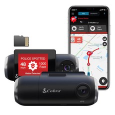 내부 카메라가 장착된 코브라 스마트 대시 캠 SC 201 - 풀 HD 1080P 해상도 내장 WiFi 및 GPS 실시간 경찰 알림 사고 보고서 긴급 메이데이 드라이브 스마, HD Front and Cabin View, Dash Cam