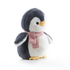 可愛ins新款企鵝公仔玩偶布娃娃毛絨玩具送女生睡覺寶寶安撫禮物, 1個, 粉色圍巾款:25cm