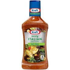 크래프트 무지방 제스티 이탈리안 샐러드 드레싱 453.6g Kraft Fat Free Zesty Italian Salad Dressing 16 oz, 1개