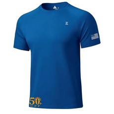 WENTTUO 남성용 티셔츠 래쉬가드 UPF 50+ 수영 셔츠 자외선 차단 빠른 건조 수분 흡수 운동 티셔츠 하늘색 XXL 461347