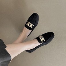 빅사이즈 스웨이드 볼드 골드 체인장식 여성 로퍼-4f 발편한 로퍼 임산부신발 단화 빅사이즈 여자 여성 dew+9699rz