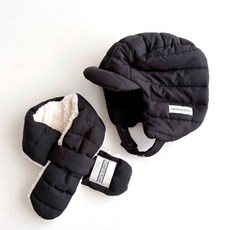 키즈브릭스 아동용 패딩 모자 목도리 세트