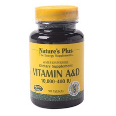 NaturesPlus 天然佳 維他命A&D 10000-400IU水溶性錠, 90入, 1個