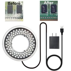 UP 업wtkim 현미경 링 광원 144 LED 조절 가능한 일루미네이터 실험실 스테레오 및 카메라 PCB 시계 수리용, 96 편광