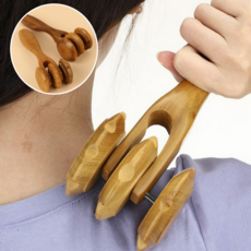 올리OLI 원목 향나무 수제 제작 세발 마사지 롤러, 랜덤, 1개