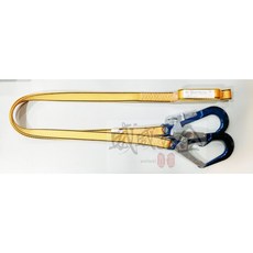 威威五金 雙鋁大鈎扁帶緩衝包 台灣製巨力超輕鋁合金扁帶繩雙大掛鉤 全身式背負式安全帶用鉤子, 1個