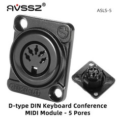 호환 AVSSZ D 형 오디오 회의 마이크 어댑터 MIDI 키보드 DIN 5 6 8 극 납땜 커넥터 소켓 86 정보 상자에 적합, [02] ASLS-5, 1) ASLS-5, 1개
