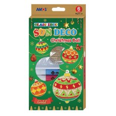 AMOS 阿摩斯 韓國原裝 6色聖誕彩球 主題吊飾 玻璃彩繪裝飾組，打造繽紛聖誕氛圍, 1個