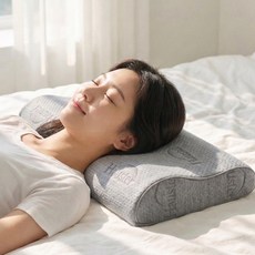 하우스터 국산 천연 라텍스베개 목디스크베개 낮은 숙면 경추베개, 그레이, 1개