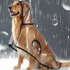 럭키비나 강아지 레인코트 중대형견 강아지산책용품, L