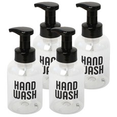 로맨틱노벰버 거품용기 원형 500ML, 원형 투명(블랙캡)/레터링1 4P, 4개