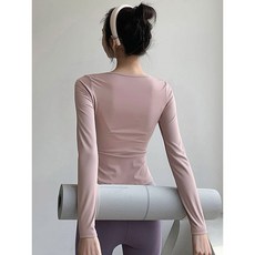 顯瘦透氣速乾長袖T恤，女款運動上衣，瑜伽健身跑步訓練服，春秋晨跑吸濕排汗彈力舒適